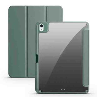 For iPad Air 11 2024 Acrylic 3-folding Smart Leather Tablet Case(Dark Green)