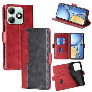 For itel A90 4G Contrast Color Side Buckle Leather Phone Case(Red + Black)