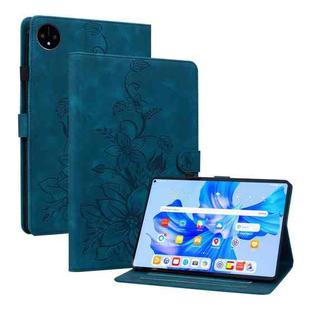 For Huawei MatePad Pro 11 2022 Lily Embossed Leather Tablet Case(Dark Blue)