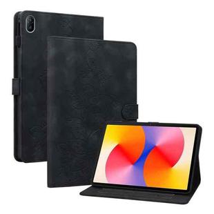 For Huawei MatePad SE 11 2024 Lily Embossed Leather Tablet Case(Black)