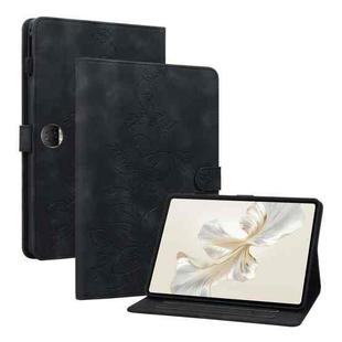 For Honor Pad 9 12.1 Lily Embossed Leather Tablet Case(Black)