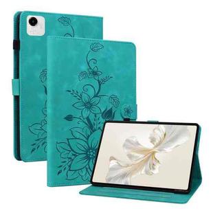 For Honor Pad X9a Lily Embossed Leather Tablet Case(Green)