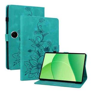 For OPPO Pad SE 11 inch Lily Embossed Leather Tablet Case(Green)