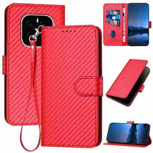 For Honor GT Pro YX0070 Carbon Fiber Buckle Leather Phone Case with Lanyard(Red)