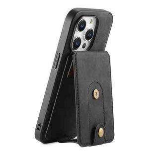 For iPhone 15 Pro Max Denior D14 NK Retro Pattern MagSafe Magnetic Card Holder Leather Phone Case(Black)