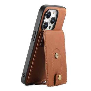 For iPhone 15 Pro Denior D14 NK Retro Pattern MagSafe Magnetic Card Holder Leather Phone Case(Brown)