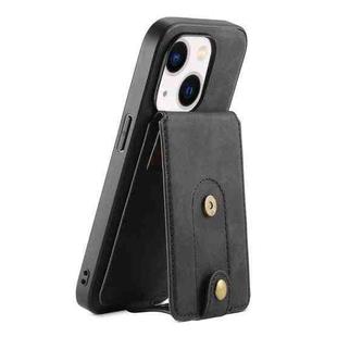 For iPhone 14/13 Denior D14 NK Retro Pattern MagSafe Magnetic Card Holder Leather Phone Case(Black)