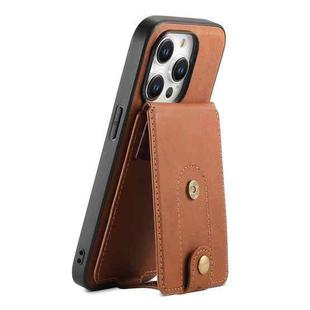 For iPhone 14 Pro Max Denior D14 NK Retro Pattern MagSafe Magnetic Card Holder Leather Phone Case(Brown)