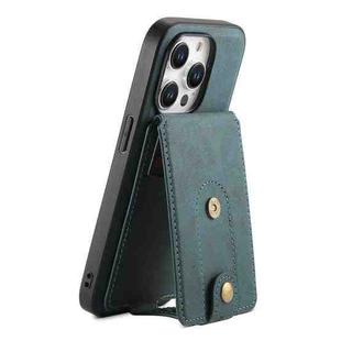 For iPhone 13 Pro Denior D14 NK Retro Pattern MagSafe Magnetic Card Holder Leather Phone Case(Blue)