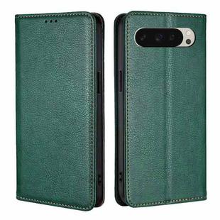 For Google Pixel 9 Gloss Oil Solid Color Magnetic Leather Phone Case(Green)