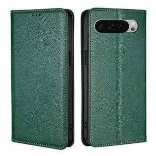 For Google Pixel 9 Pro XL Gloss Oil Solid Color Magnetic Leather Phone Case(Green)