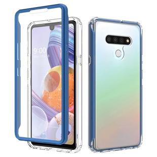 For LG Q Stylo 6 Shockproof TPU Frame + Clear PC Back Case + Front PET Screen Protector(Blue)