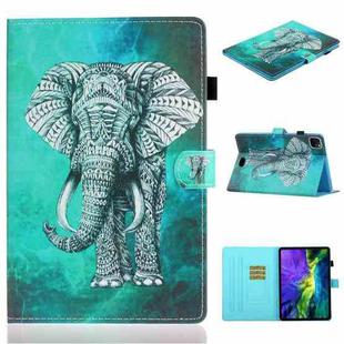 For iPad Pro 11 2024 Coloured Drawing Stitching Smart Leather Tablet Case(Elephant)