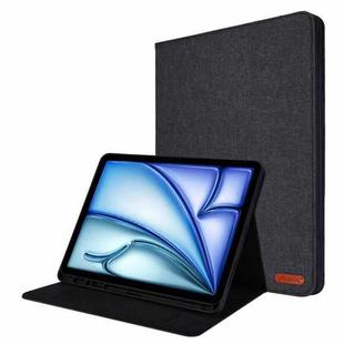 For iPad Air 11 2024 Fabric Leather Tablet Case(Black)