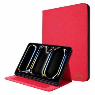 For iPad Pro 13 2024 Fabric Leather Tablet Case(Red)