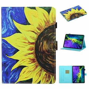 For iPad Pro 11 2024 Coloured Drawing Stitching Smart Leather Tablet Case(Sunflower)