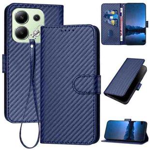 For Xiaomi Redmi Note 13 4G YX0070 Carbon Fiber Buckle Leather Phone Case with Lanyard(Royal Blue)