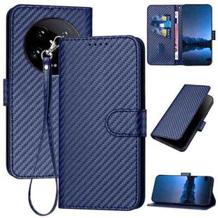 For Xiaomi 14 Ultra YX0070 Carbon Fiber Buckle Leather Phone Case with Lanyard(Royal Blue)