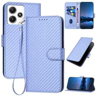 For Xiaomi Redmi 12 4G/5G / Note 12R YX0070 Carbon Fiber Buckle Leather Phone Case with Lanyard(Light Purple)