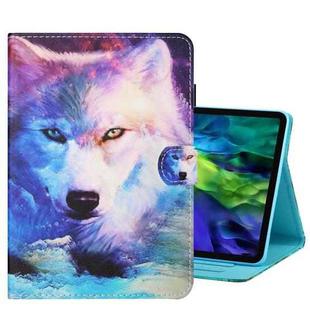 For iPad Pro 11 2024 Coloured Drawing Stitching Smart Leather Tablet Case(Wolf)