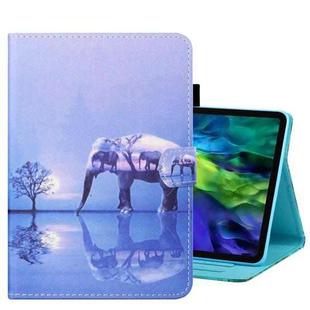 For iPad Pro 11 2024 Coloured Drawing Stitching Smart Leather Tablet Case(Elephant)