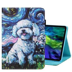 For iPad Pro 11 2024 Coloured Drawing Stitching Smart Leather Tablet Case(Dog)