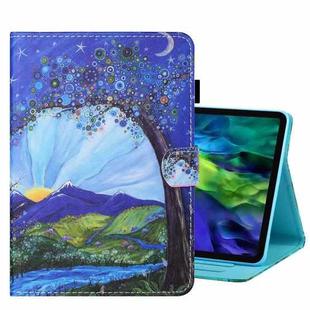 For iPad Pro 11 2024 Coloured Drawing Stitching Smart Leather Tablet Case(Mountain View)