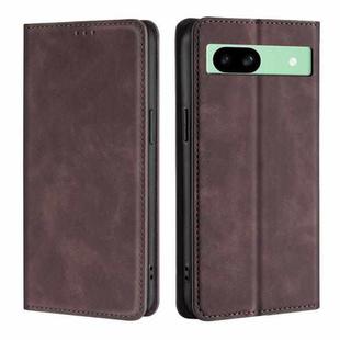 For Google Pixel 8a Skin Feel Magnetic Leather Phone Case(Dark Brown)