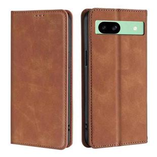 For Google Pixel 8a Skin Feel Magnetic Leather Phone Case(Light Brown)