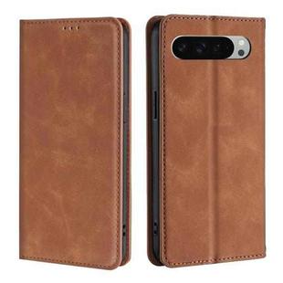 For Google Pixel 9 Pro XL Skin Feel Magnetic Leather Phone Case(Light Brown)