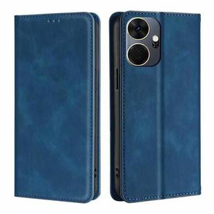 For Itel P55+ 4G Skin Feel Magnetic Leather Phone Case(Blue)