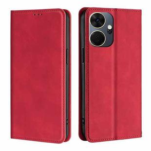 For Itel P55+ 4G Skin Feel Magnetic Leather Phone Case(Red)
