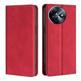 For Itel S24 4G Skin Feel Magnetic Leather Phone Case(Red)