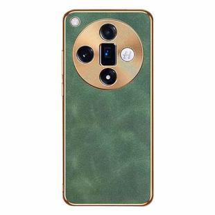 For OPPO Find X7 Electroplating Lambskin Leather Phone Case(Green)