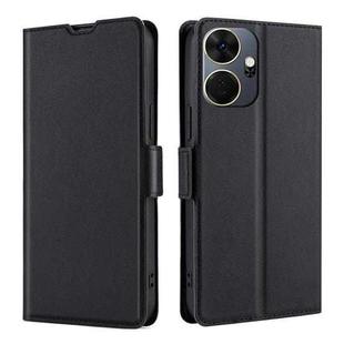 For Itel P55+ 4G Ultra-thin Voltage Side Buckle Horizontal Flip Leather Phone Case(Black)