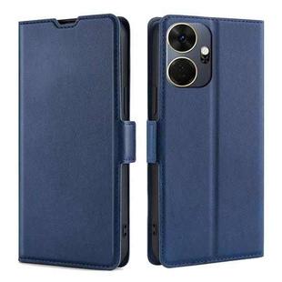 For Itel P55+ 4G Ultra-thin Voltage Side Buckle Horizontal Flip Leather Phone Case(Blue)