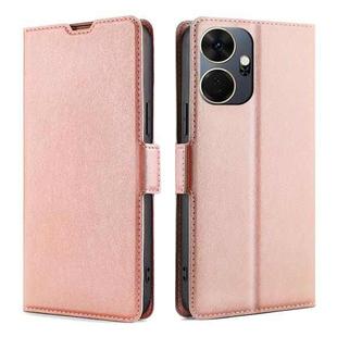 For Itel P55+ 4G Ultra-thin Voltage Side Buckle Horizontal Flip Leather Phone Case(Rose Gold)
