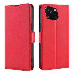 For Itel A50C 4G Ultra-thin Voltage Side Buckle Horizontal Flip Leather Phone Case(Red)