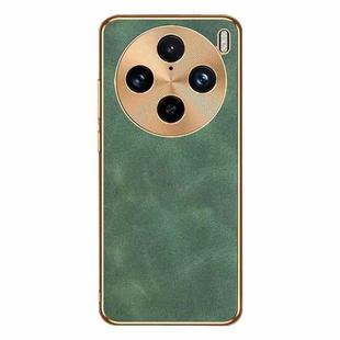 For vivo X100 Pro Electroplating Lambskin Leather Phone Case(Green)