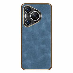 For Huawei Pura 70 Pro / 70 Pro+ Electroplating Lambskin Leather Phone Case(Blue)