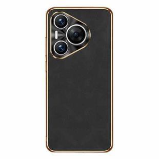 For Huawei Pura 70 Pro / 70 Pro+ Electroplating Lambskin Leather Phone Case(Black)