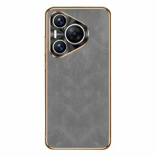 For Huawei Pura 70 Pro / 70 Pro+ Electroplating Lambskin Leather Phone Case(Grey)
