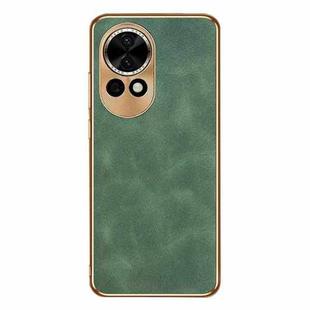 For Huawei nova 12 Pro / 12 Ultra Electroplating Lambskin Leather Phone Case(Green)