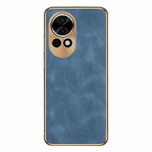 For Huawei nova 12 Pro / 12 Ultra Electroplating Lambskin Leather Phone Case(Blue)