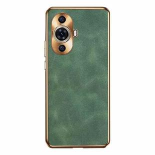 For Huawei nova 11 Pro / 11 Ultra Electroplating Lambskin Leather Phone Case(Green)