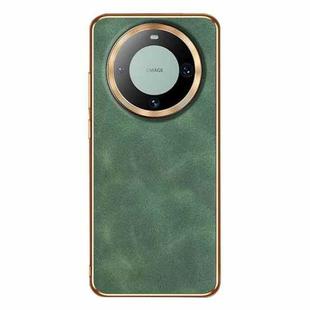 For Huawei Mate 60 Pro Electroplating Lambskin Leather Phone Case(Green)