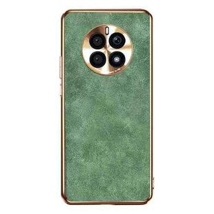For Huawei Mate 50 Electroplating Lambskin Leather Phone Case(Green)