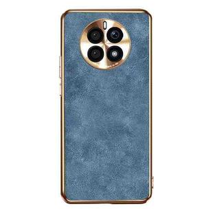 For Huawei Mate 50 Electroplating Lambskin Leather Phone Case(Blue)