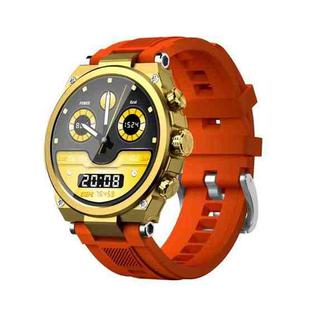 WS-23 1.52 inch IP67 Sport Smart Watch, Support Bluetooth Call / Sleep / Blood Oxygen / Heart Rate / Blood Pressure Health Monitor(Gold+Orange)