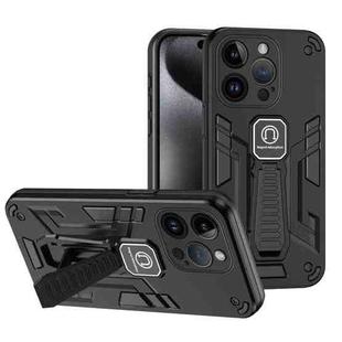 For iPhone 14 Pro Shockproof Holder Phone Case(Black)